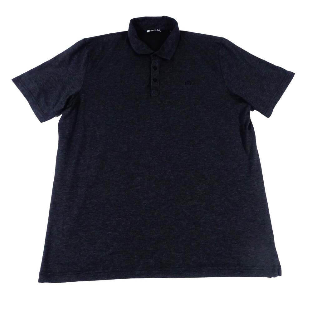 TravisMathew Pima Performance Stretch Gray Striped Golf Polo Shirt Mens XXL